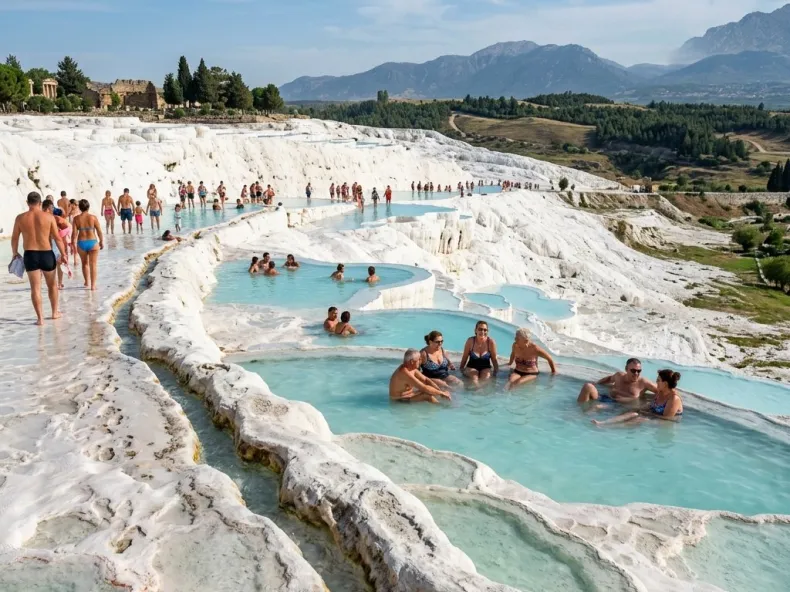 2-Day Pamukkale Tour with Salda Lake & Overnight Thermal Hotel Stay