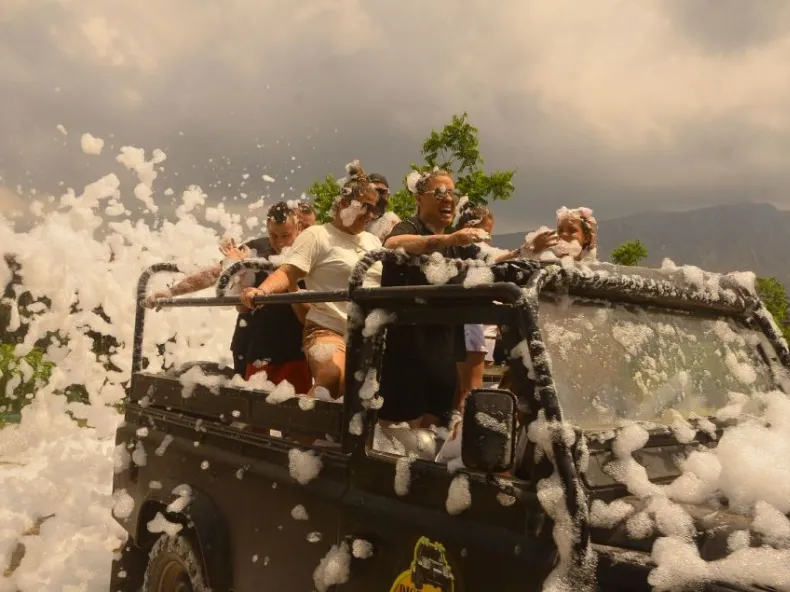 Side Night Jeep Safari with Dinner and Catamaran Party Cruise